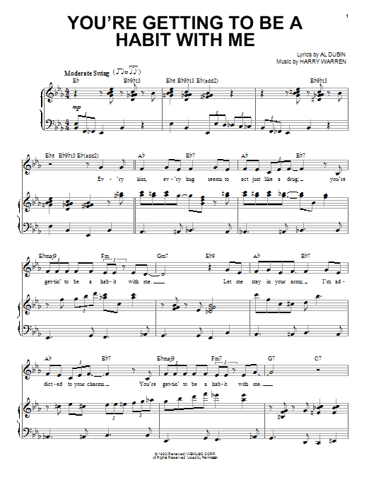 Frank Sinatra You're Getting To Be A Habit With Me sheet music notes and chords arranged for Piano & Vocal