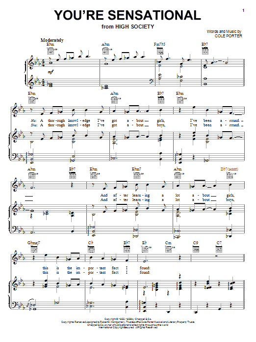 Frank Sinatra You're Sensational sheet music notes and chords arranged for Piano, Vocal & Guitar Chords (Right-Hand Melody)
