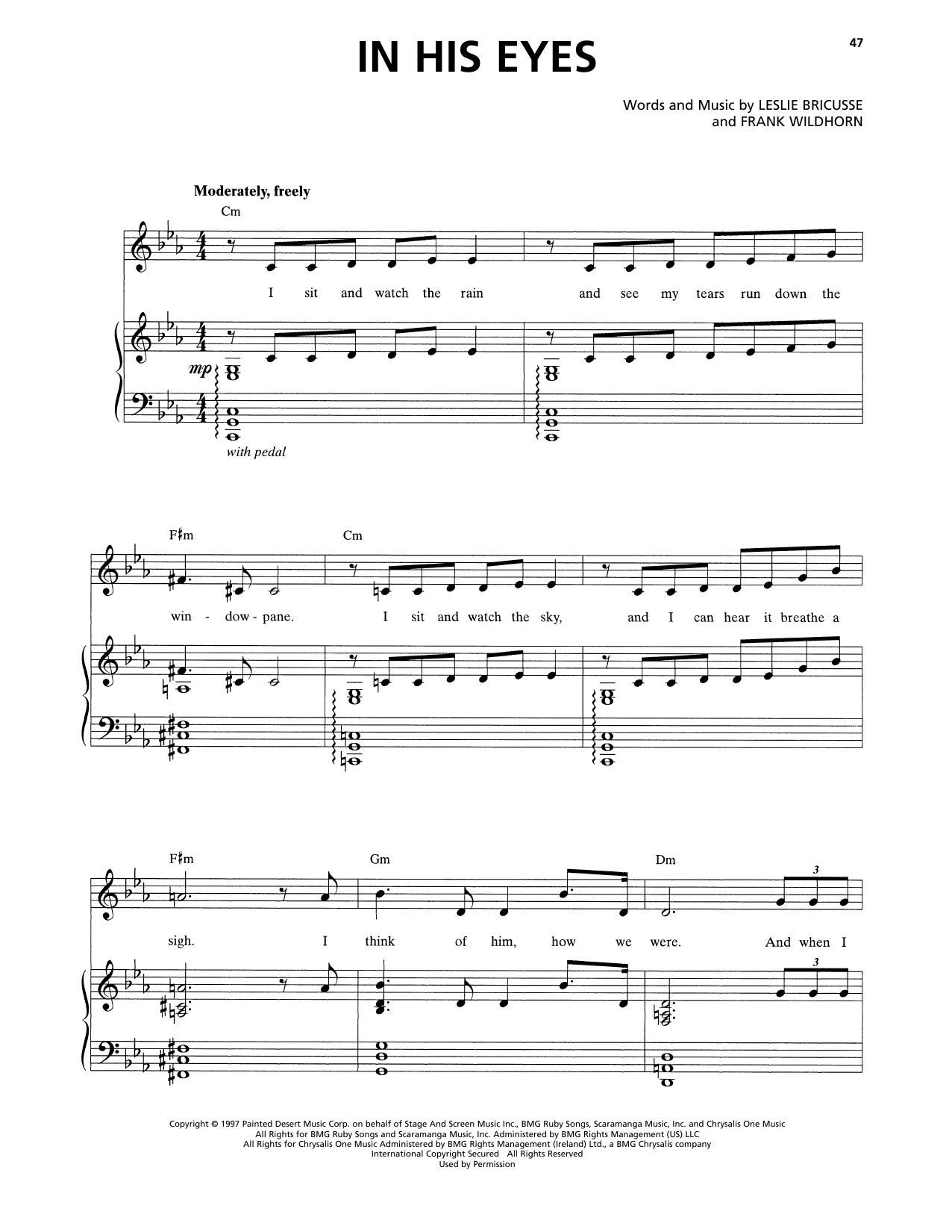Frank Wildhorn & Leslie Bricusse In His Eyes (from Jekyll & Hyde) (2013 Revival Version) sheet music notes and chords arranged for Piano & Vocal