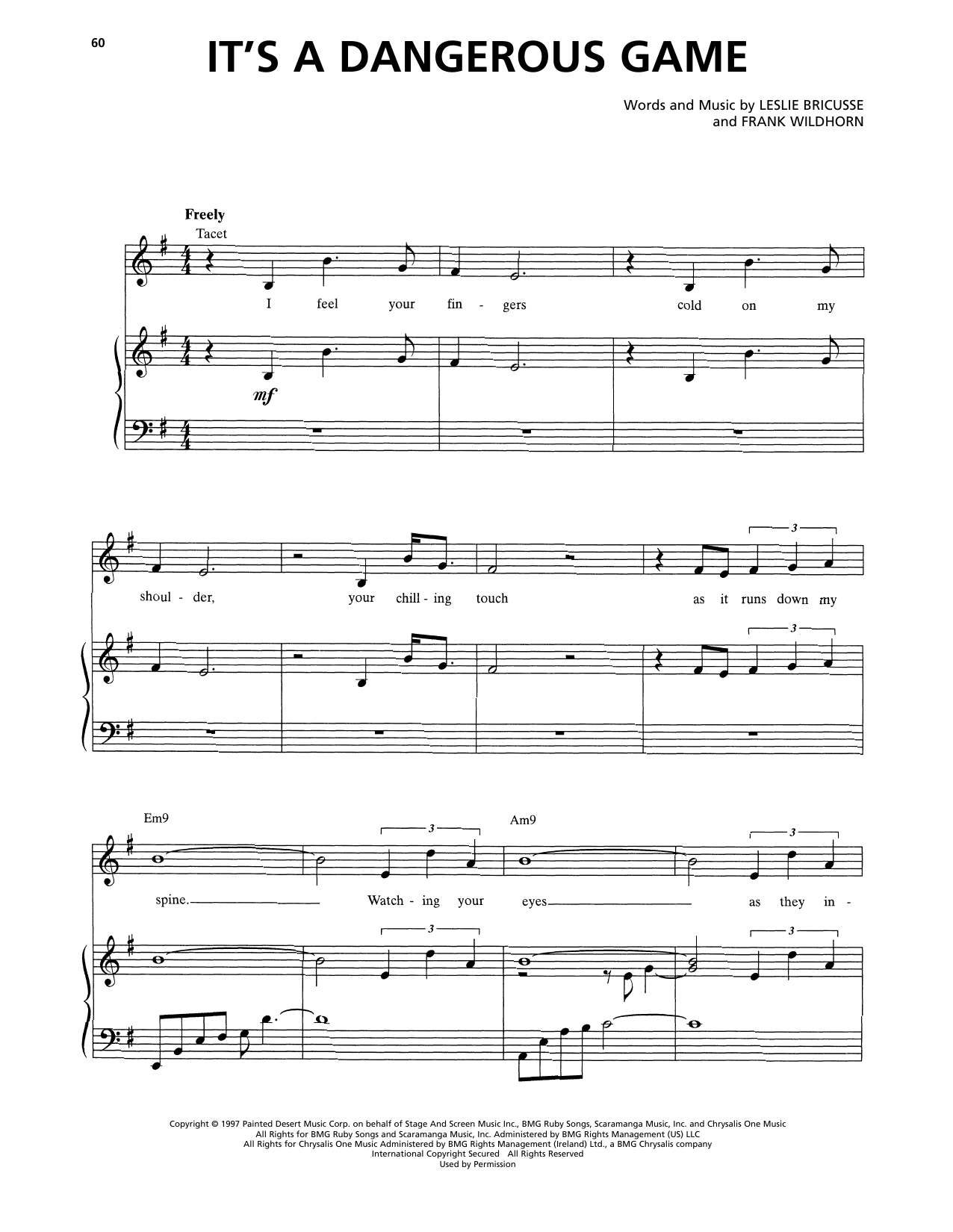 Frank Wildhorn & Leslie Bricusse It's A Dangerous Game (from Jekyll & Hyde) (2013 Revival Version) sheet music notes and chords arranged for Piano & Vocal