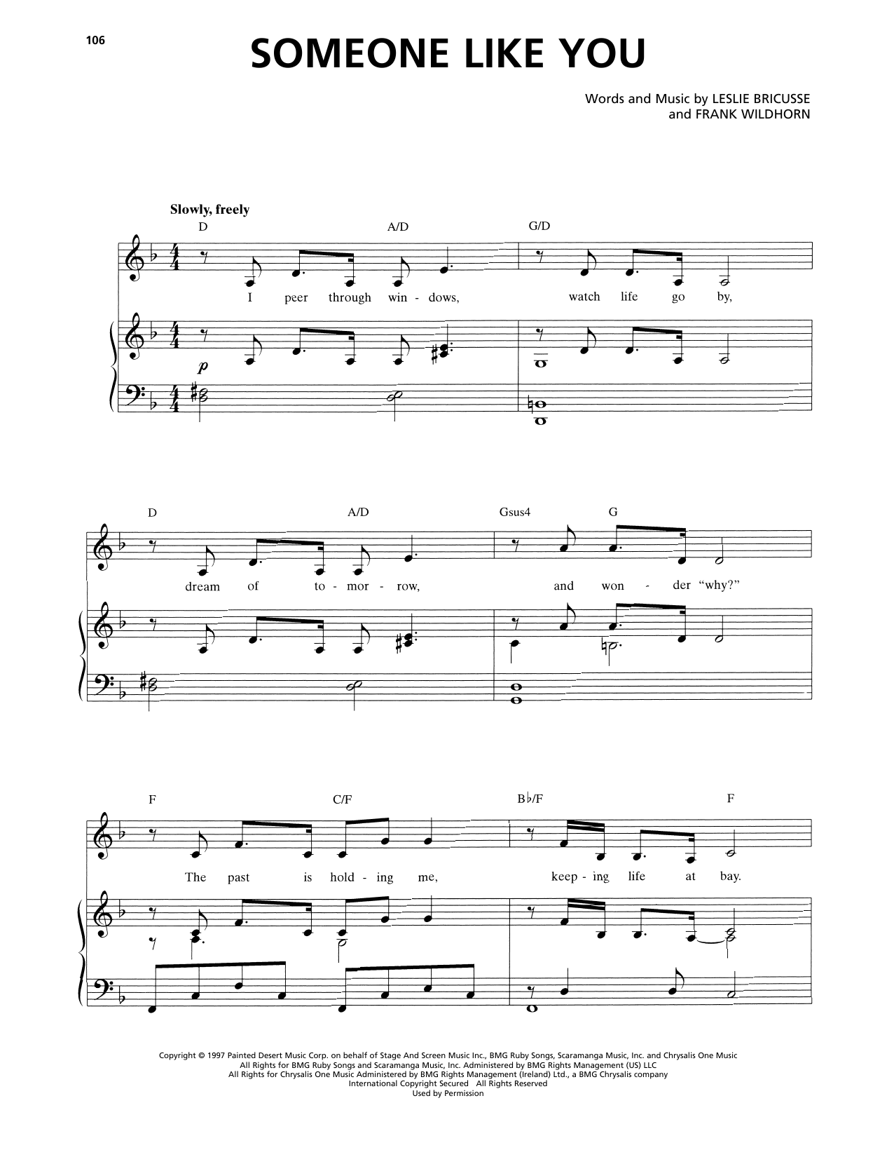 Frank Wildhorn & Leslie Bricusse Someone Like You (from Jekyll & Hyde) (2013 Revival Version) sheet music notes and chords arranged for Piano & Vocal