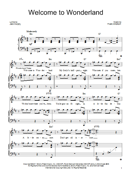 Frank Wildhorn Welcome To Wonderland sheet music notes and chords arranged for Piano, Vocal & Guitar Chords (Right-Hand Melody)