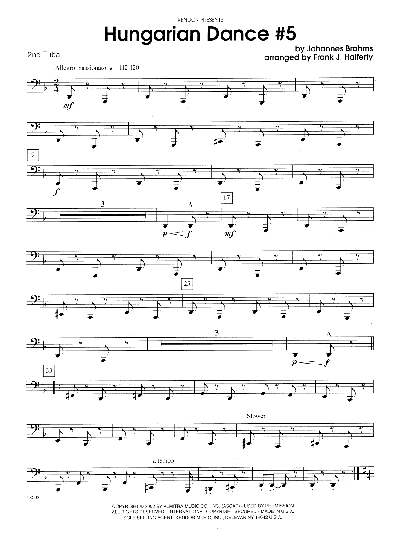 Frank J. Halferty Hungarian Dance #5 - Tuba 2 sheet music notes and chords. Download Printable PDF.