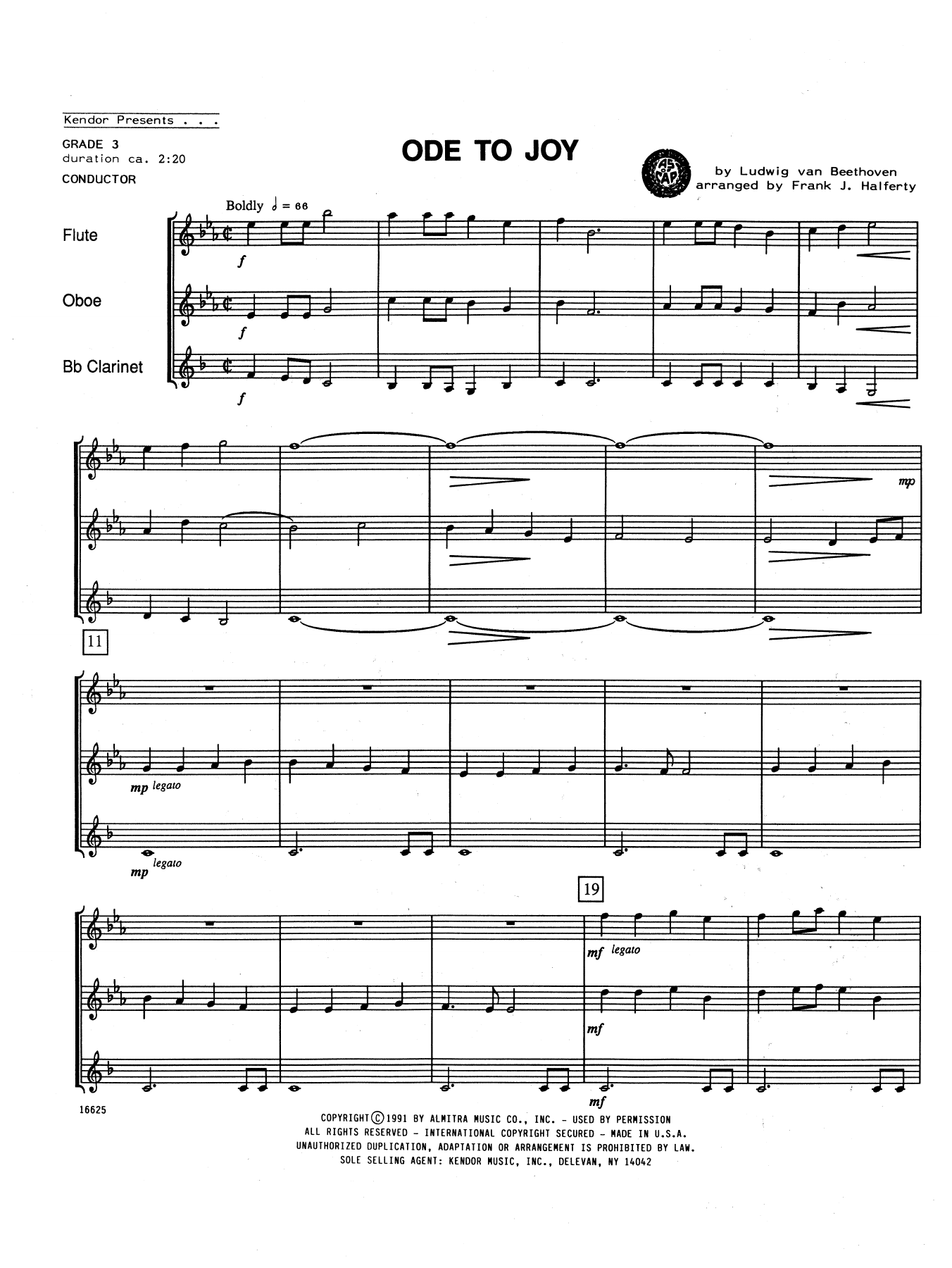 Frank J. Halferty Ode To Joy - Full Score sheet music notes and chords. Download Printable PDF.