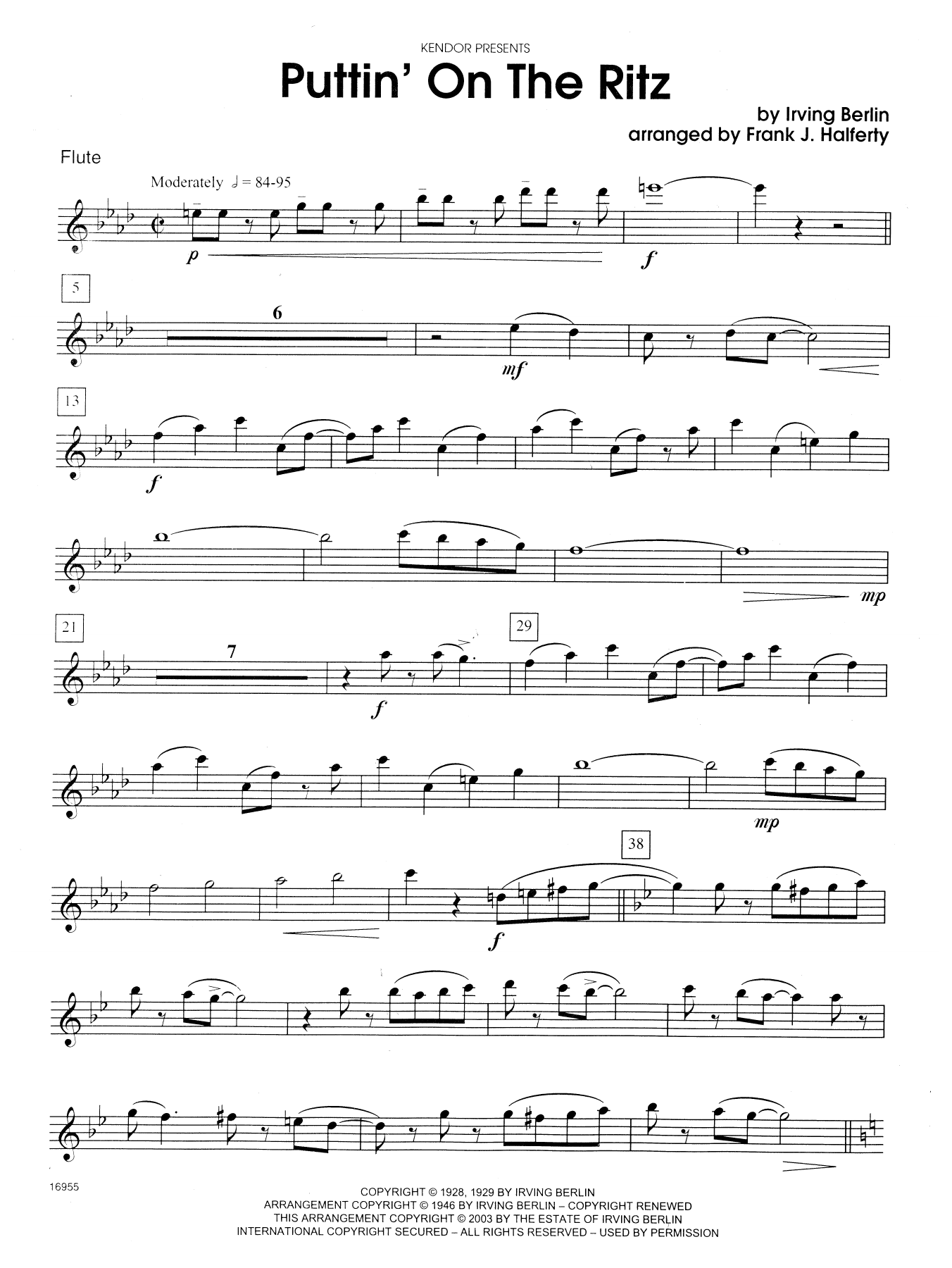 Frank J. Halferty Puttin' on the Ritz - Flute sheet music notes and chords. Download Printable PDF.