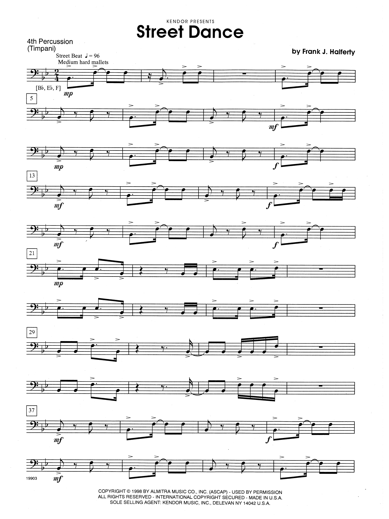 Frank J. Halferty Street Dance - Percussion 4 sheet music notes and chords arranged for Percussion Ensemble