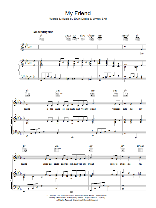 Frankie Laine My Friend sheet music notes and chords arranged for Piano, Vocal & Guitar Chords