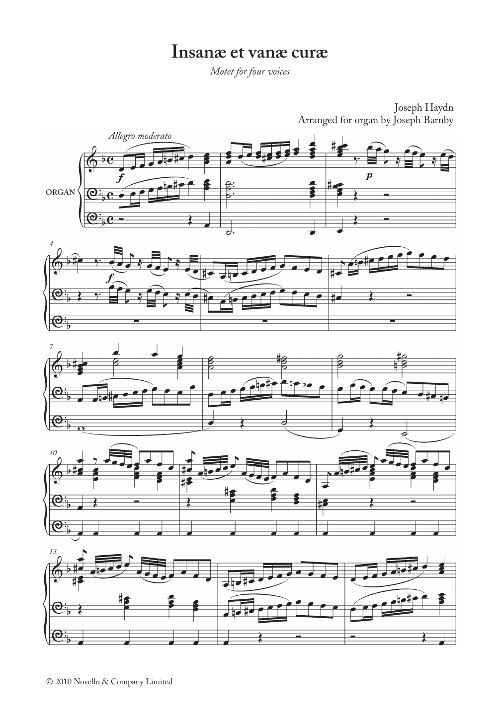 Franz Joseph Haydn Insanae Et Vanae Curae sheet music notes and chords arranged for Choir