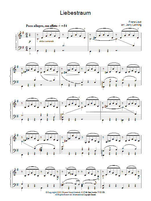 Franz Liszt Liebestraum sheet music notes and chords arranged for Piano Solo