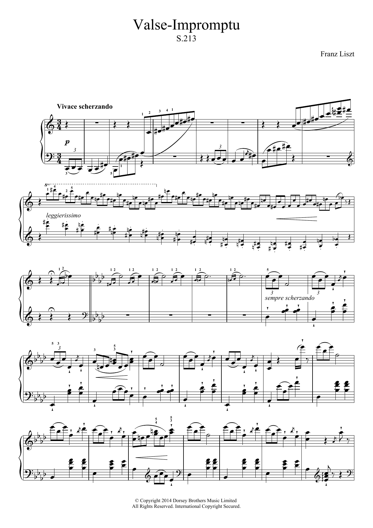 Franz Liszt Valse-Impromptu sheet music notes and chords arranged for Piano Solo