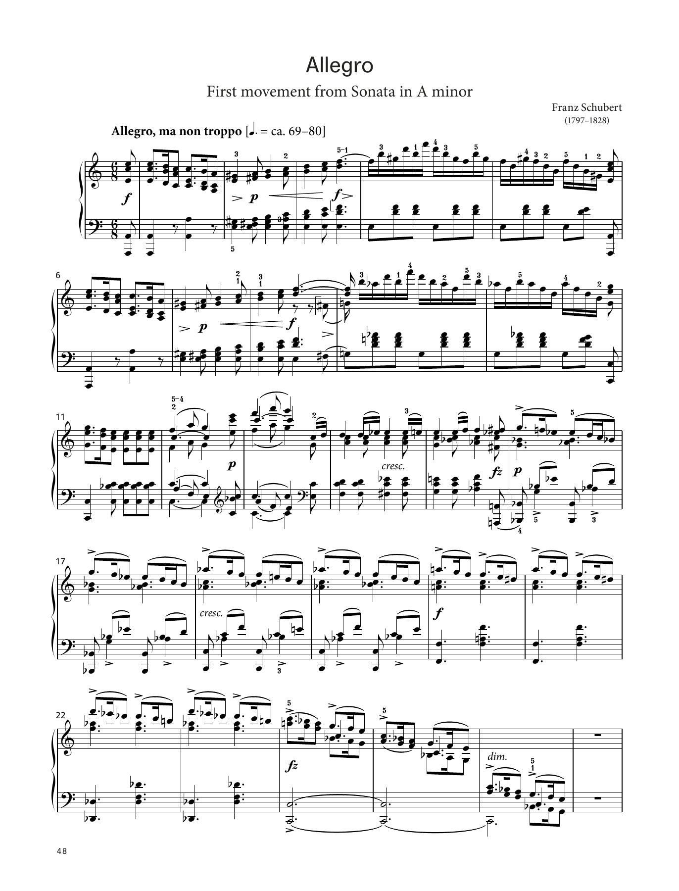 Franz Schubert Allegro, D. 537 (LCME Piano 2018 Grade 8 List A) sheet music notes and chords arranged for Piano Solo