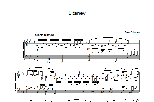 Franz Schubert Litaney sheet music notes and chords arranged for Piano Solo