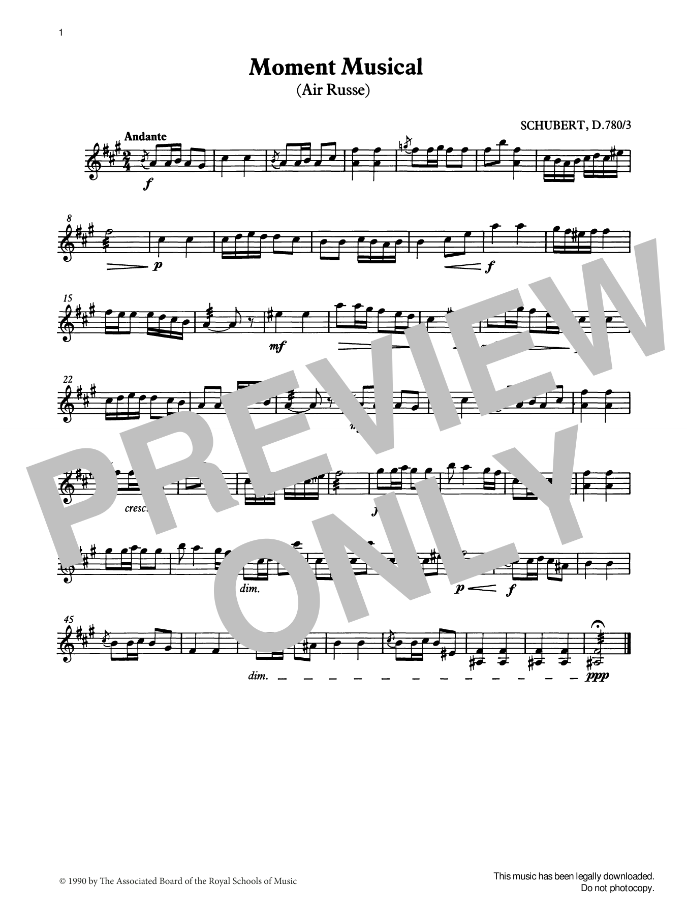 Franz Schubert Moment Musical from Graded Music for Tuned Percussion, Book III sheet music notes and chords arranged for Percussion Solo