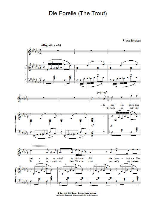 Franz Schubert Theme From The Trout Quintet (Die Forelle) sheet music notes and chords arranged for Clarinet Solo