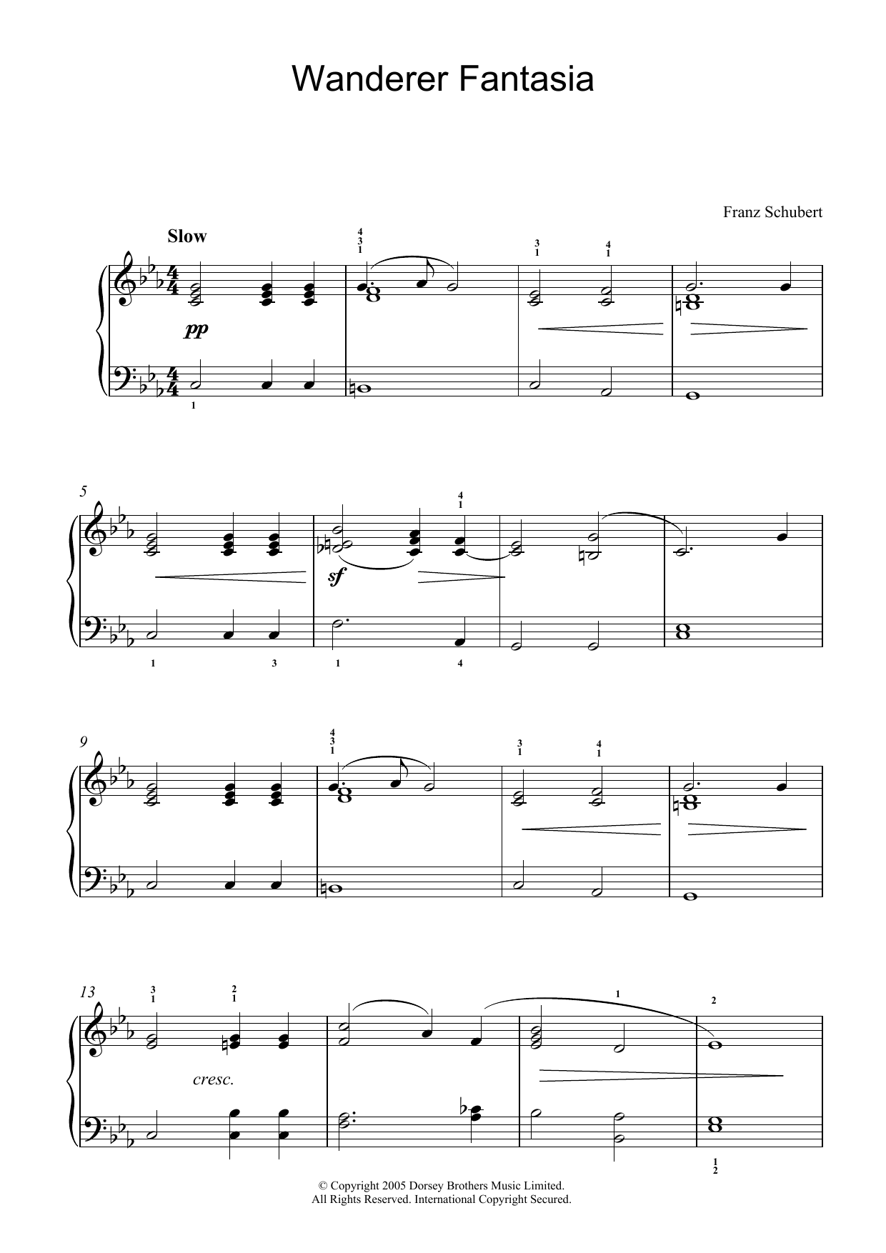 Franz Schubert Wanderer Fantasia sheet music notes and chords arranged for Piano Solo