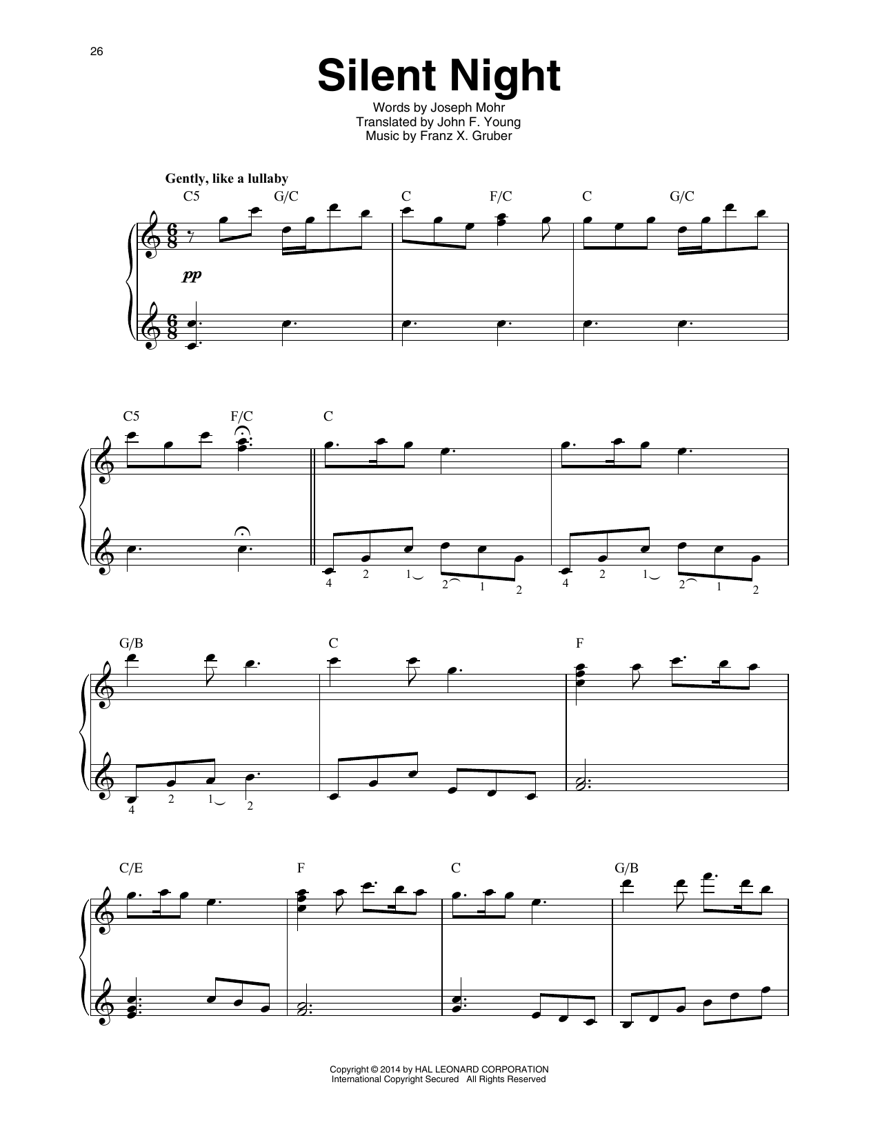 Franz X. Gruber Silent Night (arr. Maeve Gilchrist) sheet music notes and chords arranged for Harp
