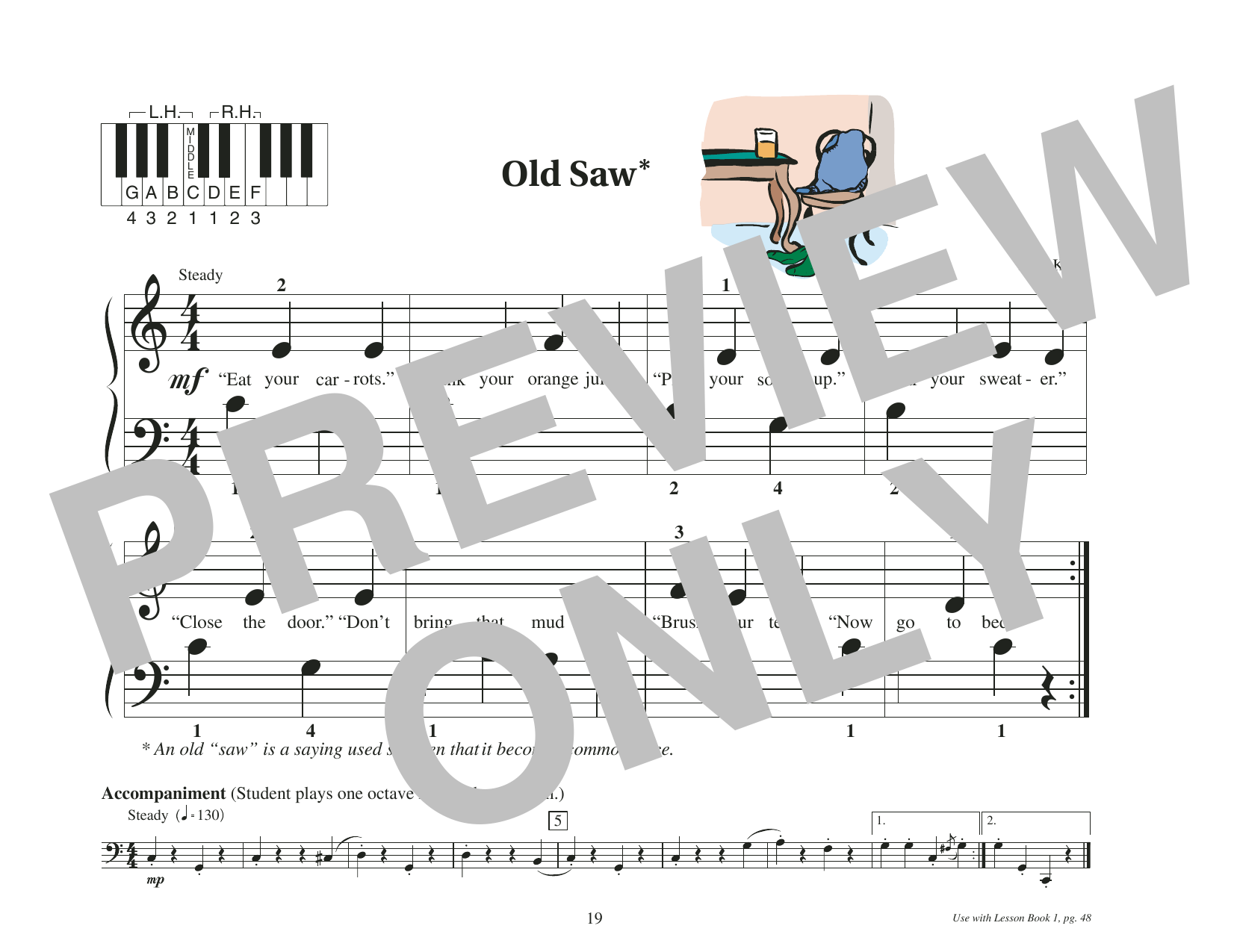 Fred Kern Old Saw sheet music notes and chords arranged for Educational Piano