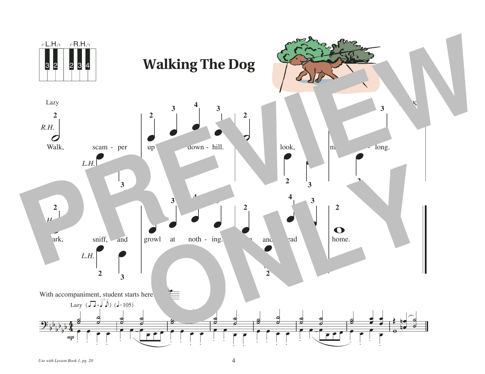 Fred Kern Walking The Dog sheet music notes and chords arranged for Educational Piano