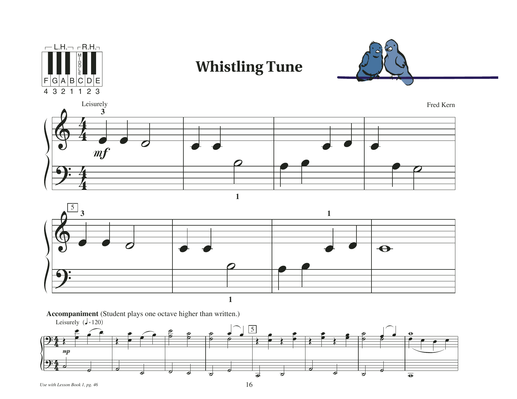 Fred Kern Whistling Tune sheet music notes and chords arranged for Educational Piano