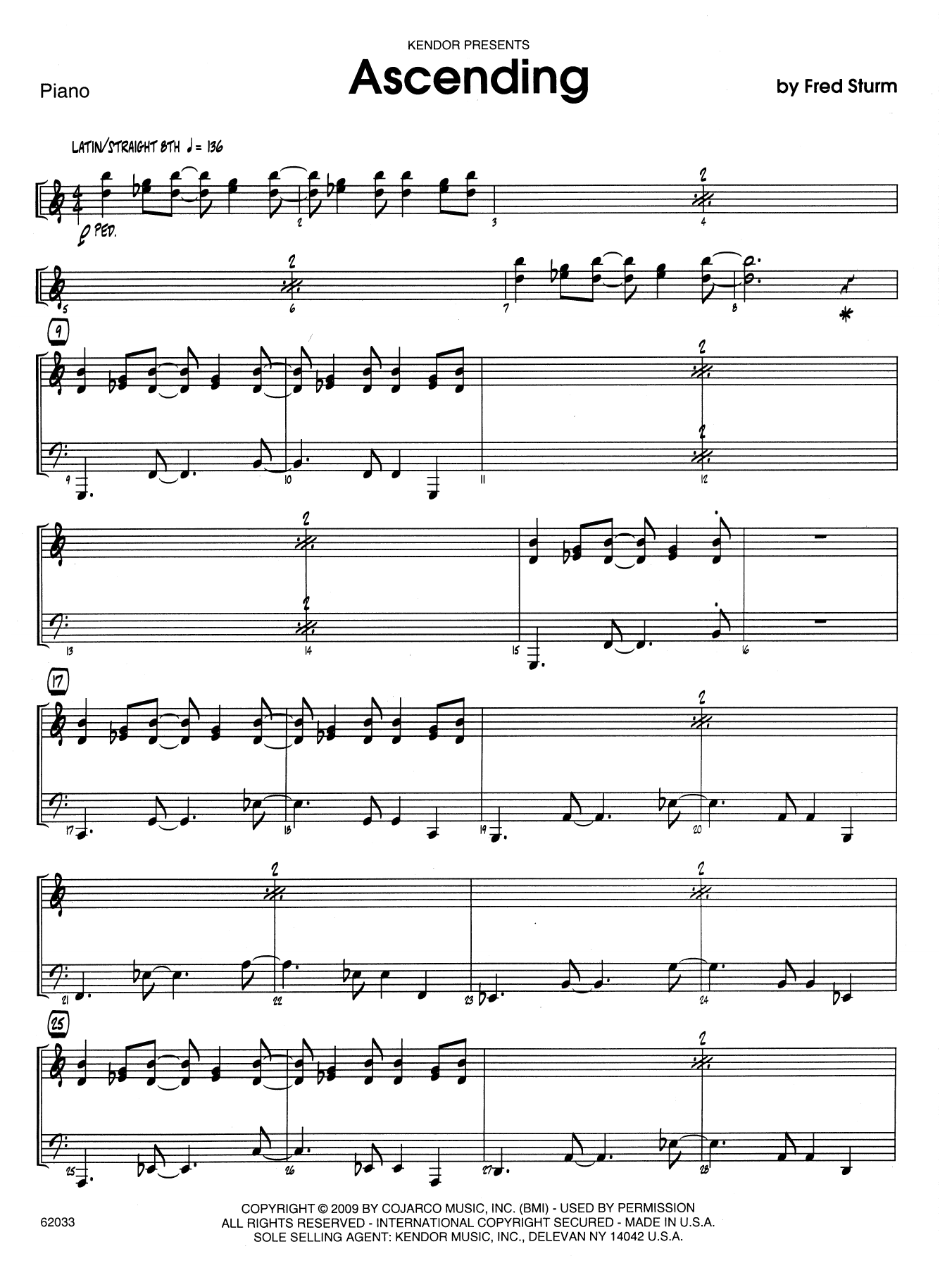 Fred Sturm Ascending - Piano sheet music notes and chords arranged for Jazz Ensemble
