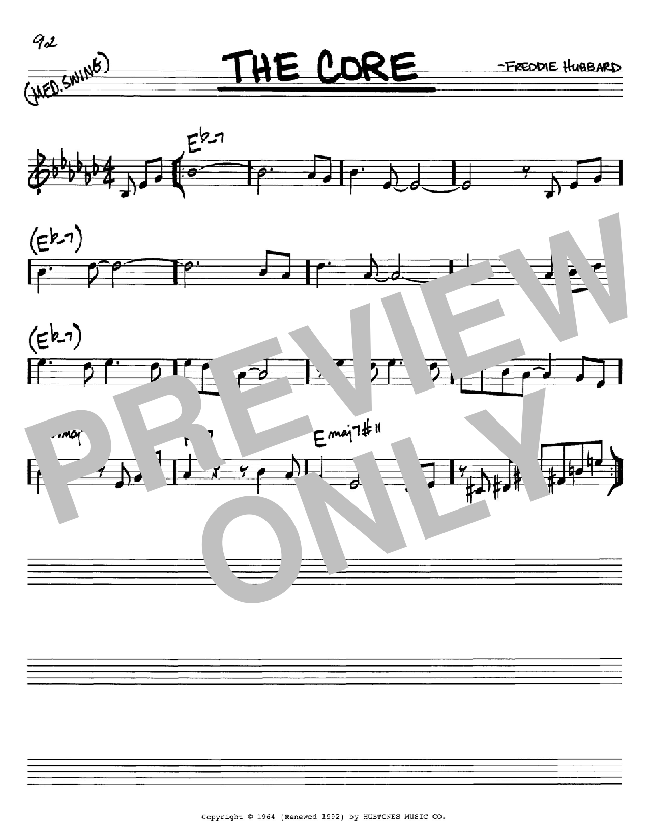 Freddie Hubbard The Core sheet music notes and chords arranged for Real Book – Melody & Chords – C Instruments