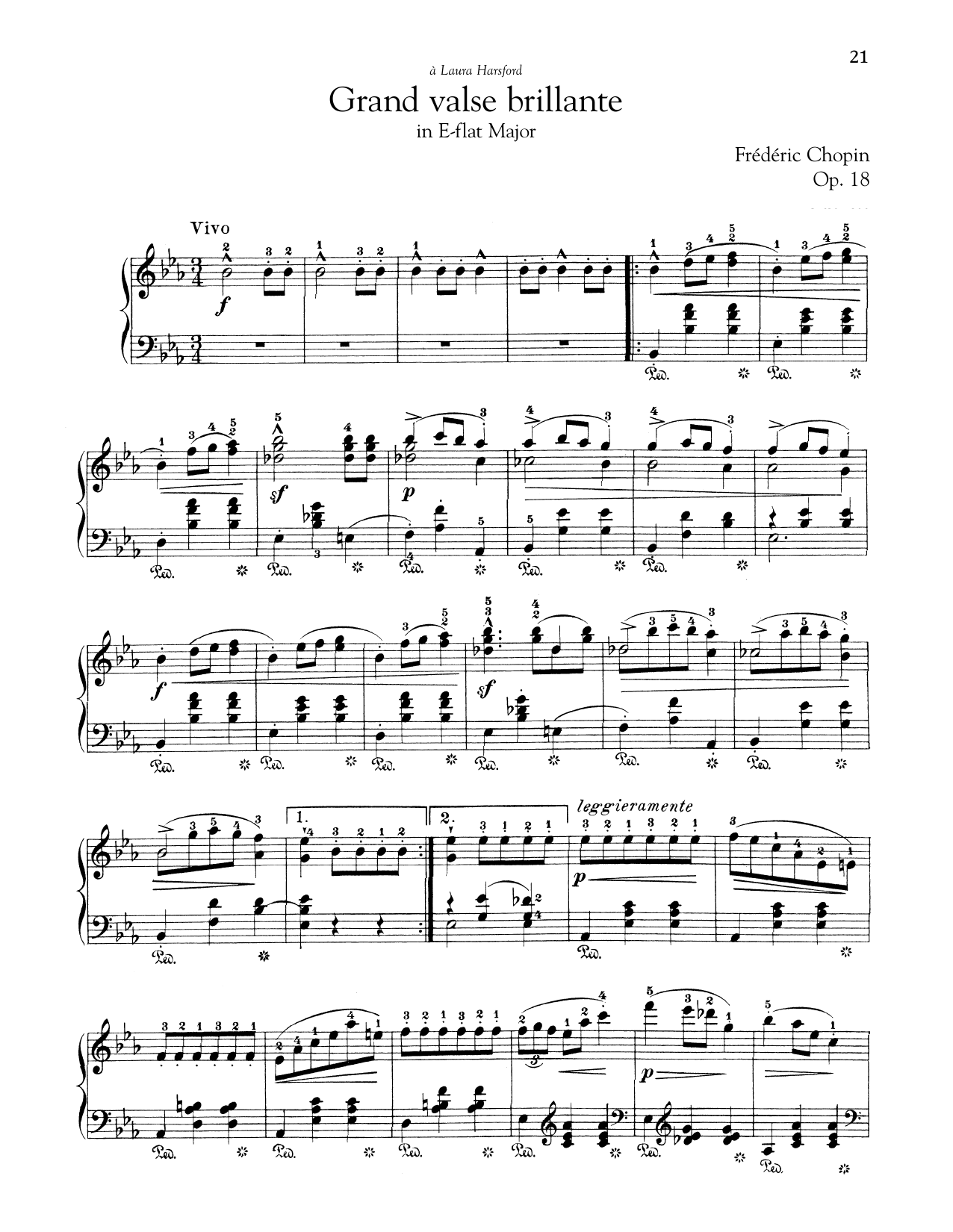 Frédéric Chopin Grand Valse Brillante In E-Flat Major, Op. 18 sheet music notes and chords arranged for Piano Solo