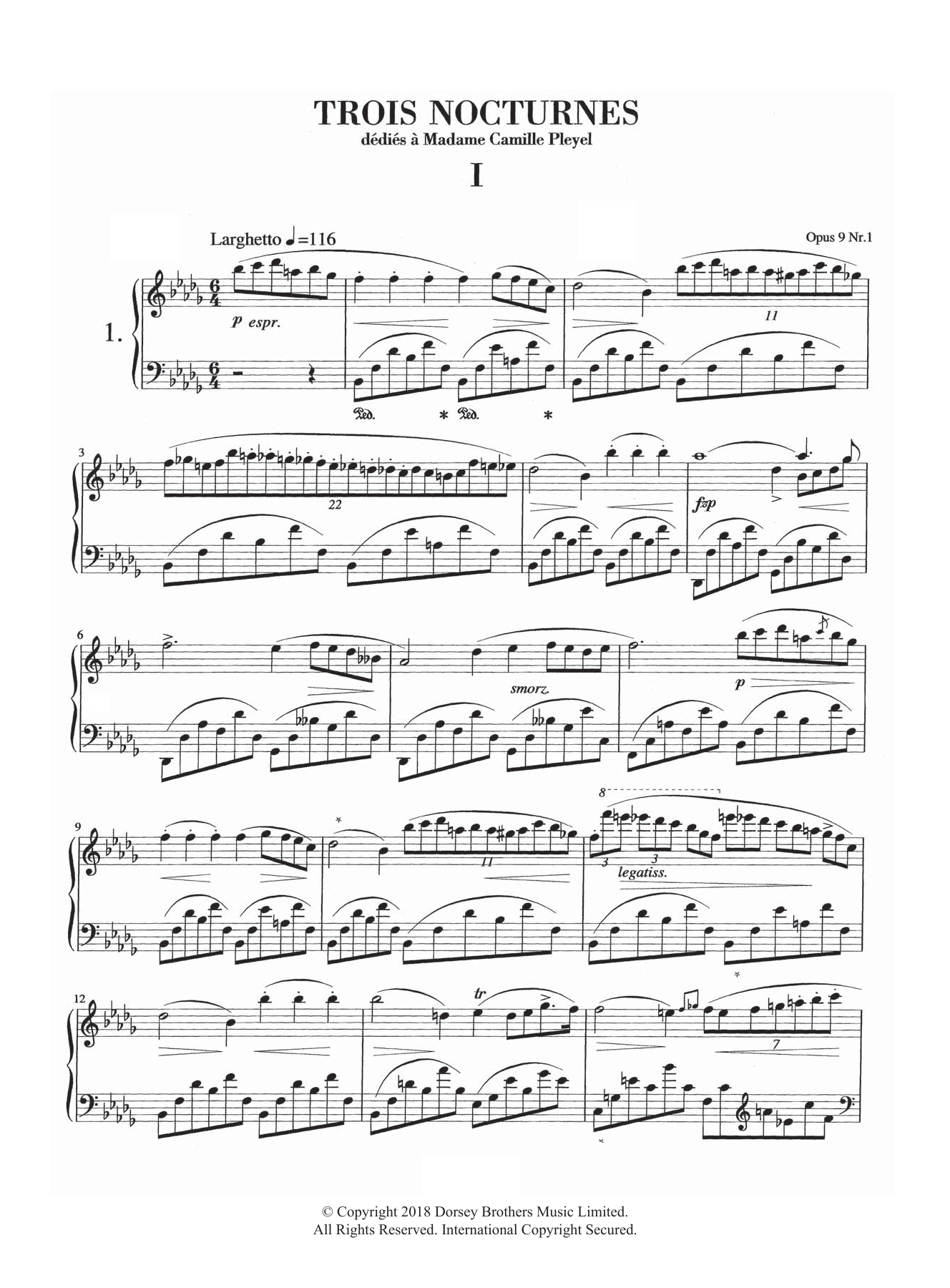Frédéric Chopin Nocturne in B Flat Minor, Op. 9, No. 1 sheet music notes and chords arranged for Piano Solo
