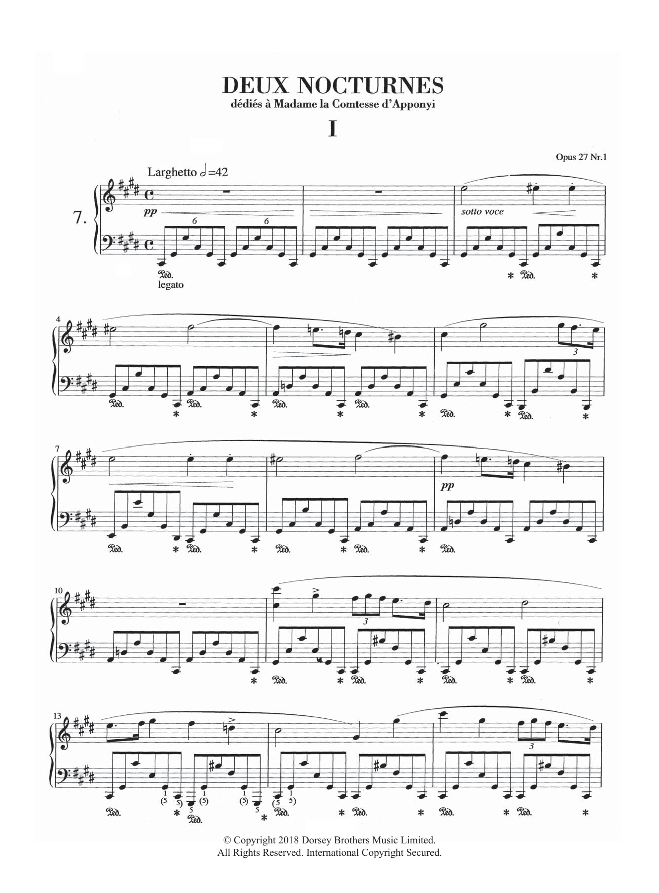 Frédéric Chopin Nocturne in C-Sharp Minor, Op.27, No.1 sheet music notes and chords arranged for Piano Solo