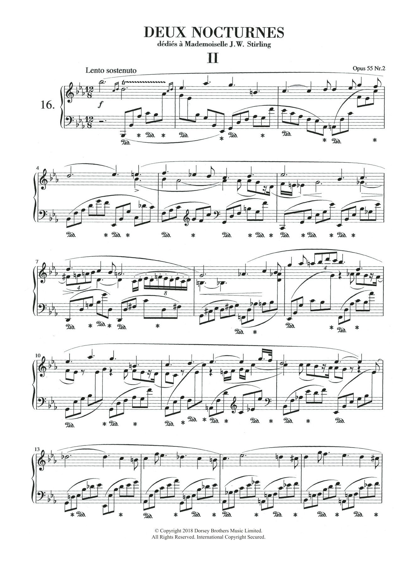 Frédéric Chopin Nocturne In E Flat Major, Op.55, No.2 sheet music notes and chords arranged for Piano Solo