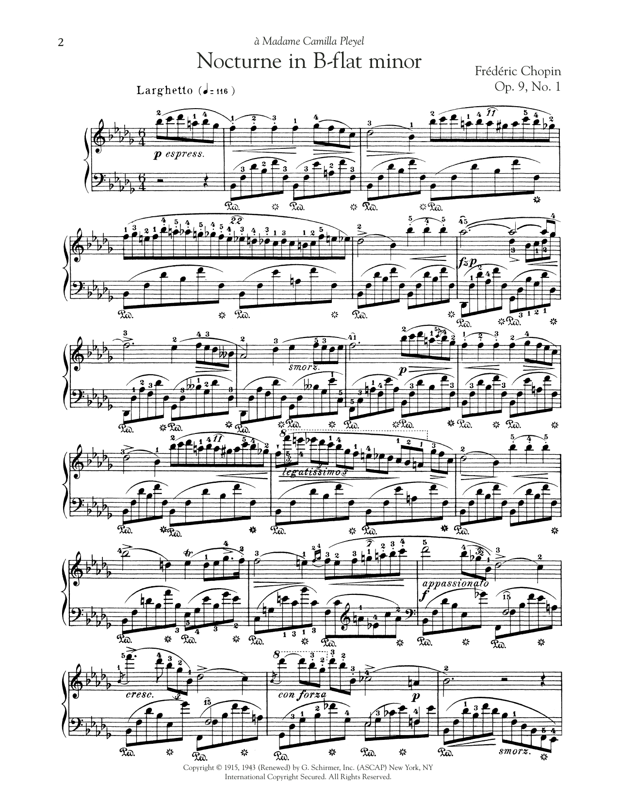Frédéric Chopin Nocturne, Op. 9, No. 1 sheet music notes and chords arranged for Piano Solo