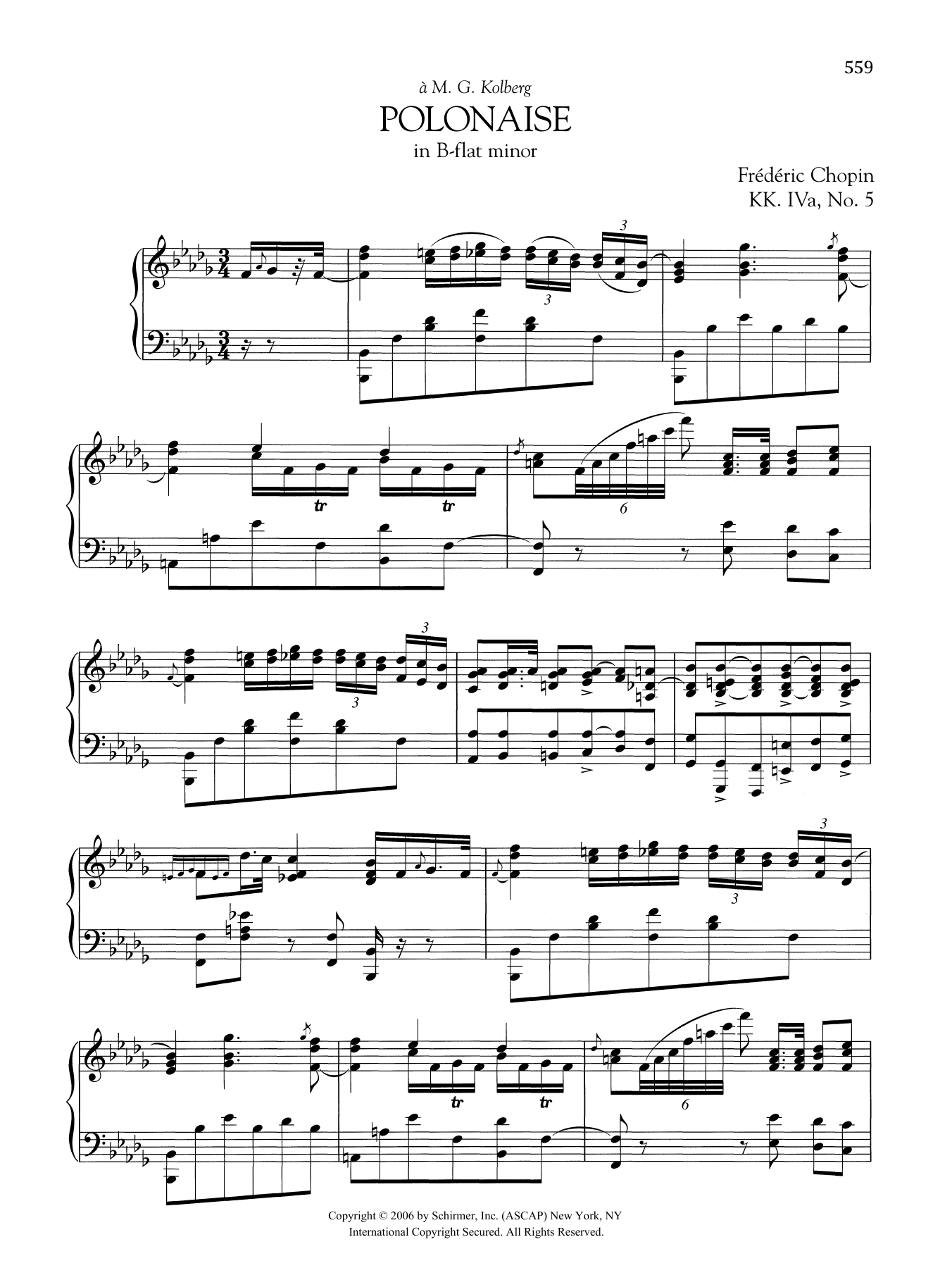 Frédéric Chopin Polonaise in B-flat minor, KK. IVa, No. 5 sheet music notes and chords arranged for Piano Solo