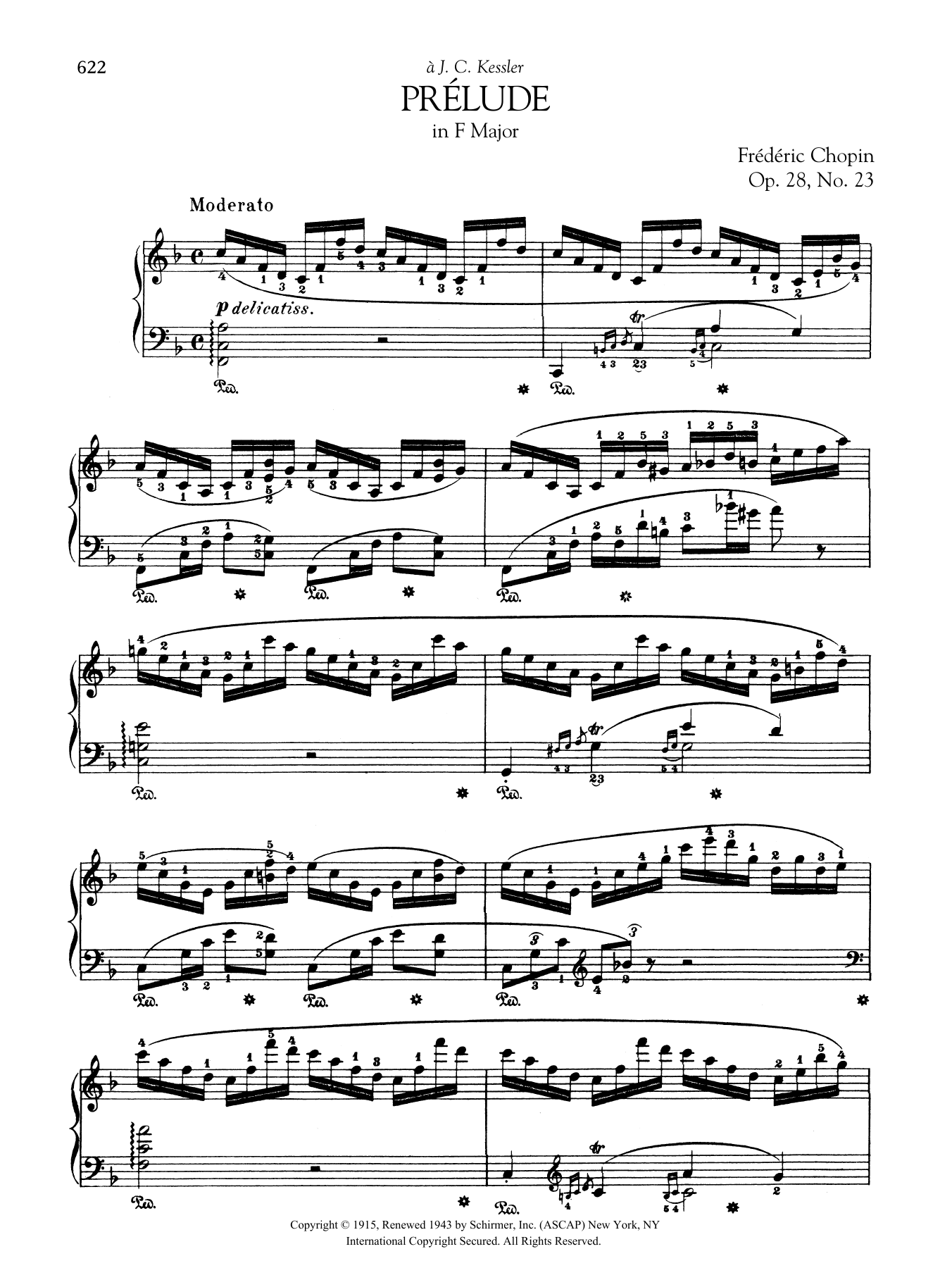 Frédéric Chopin Prélude in F Major, Op. 28, No. 23 sheet music notes and chords arranged for Piano Solo