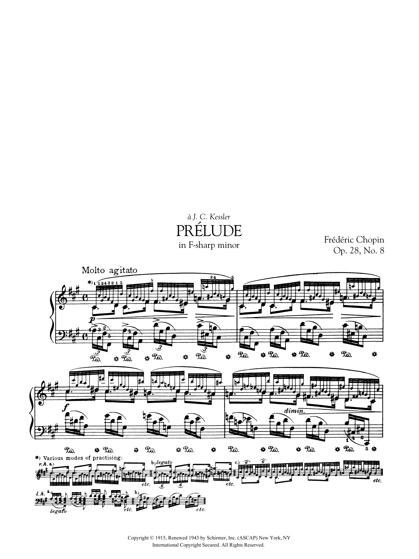 Frédéric Chopin Prélude in F-sharp minor, Op. 28, No. 8 sheet music notes and chords arranged for Piano Solo