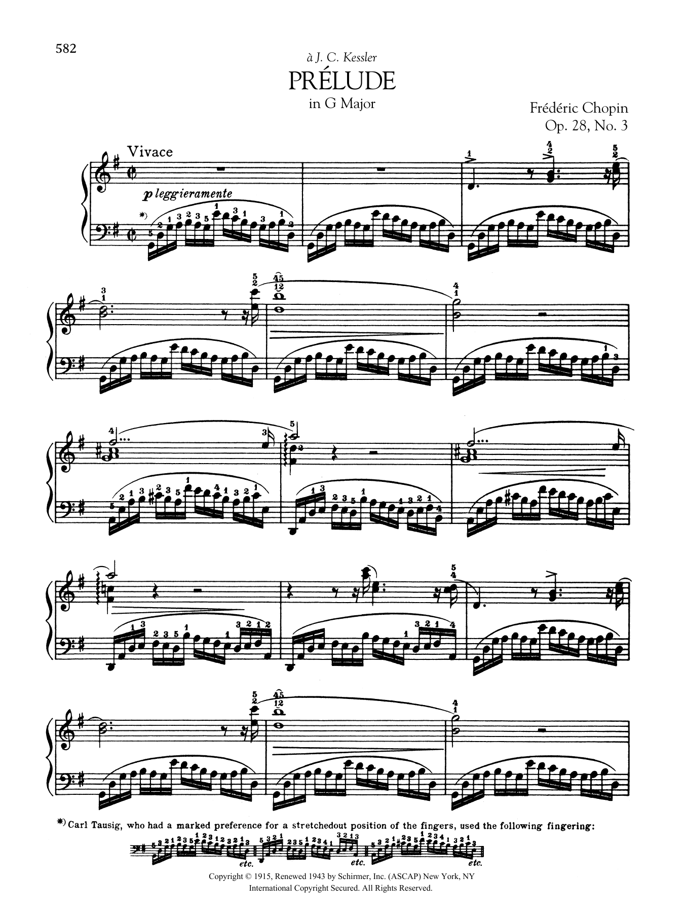 Frédéric Chopin Prélude in G Major, Op. 28, No. 3 sheet music notes and chords arranged for Piano Solo