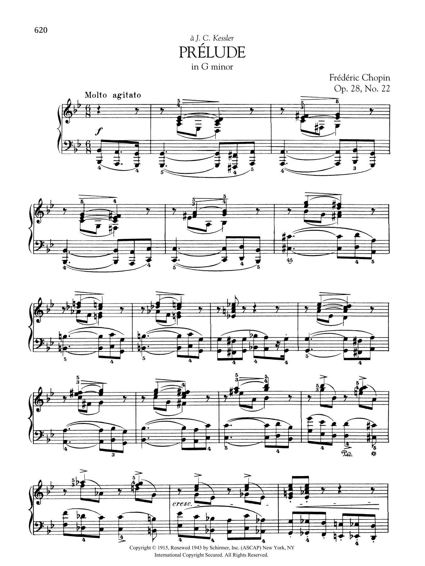 Frédéric Chopin Prélude in G minor, Op. 28, No. 22 sheet music notes and chords arranged for Piano Solo