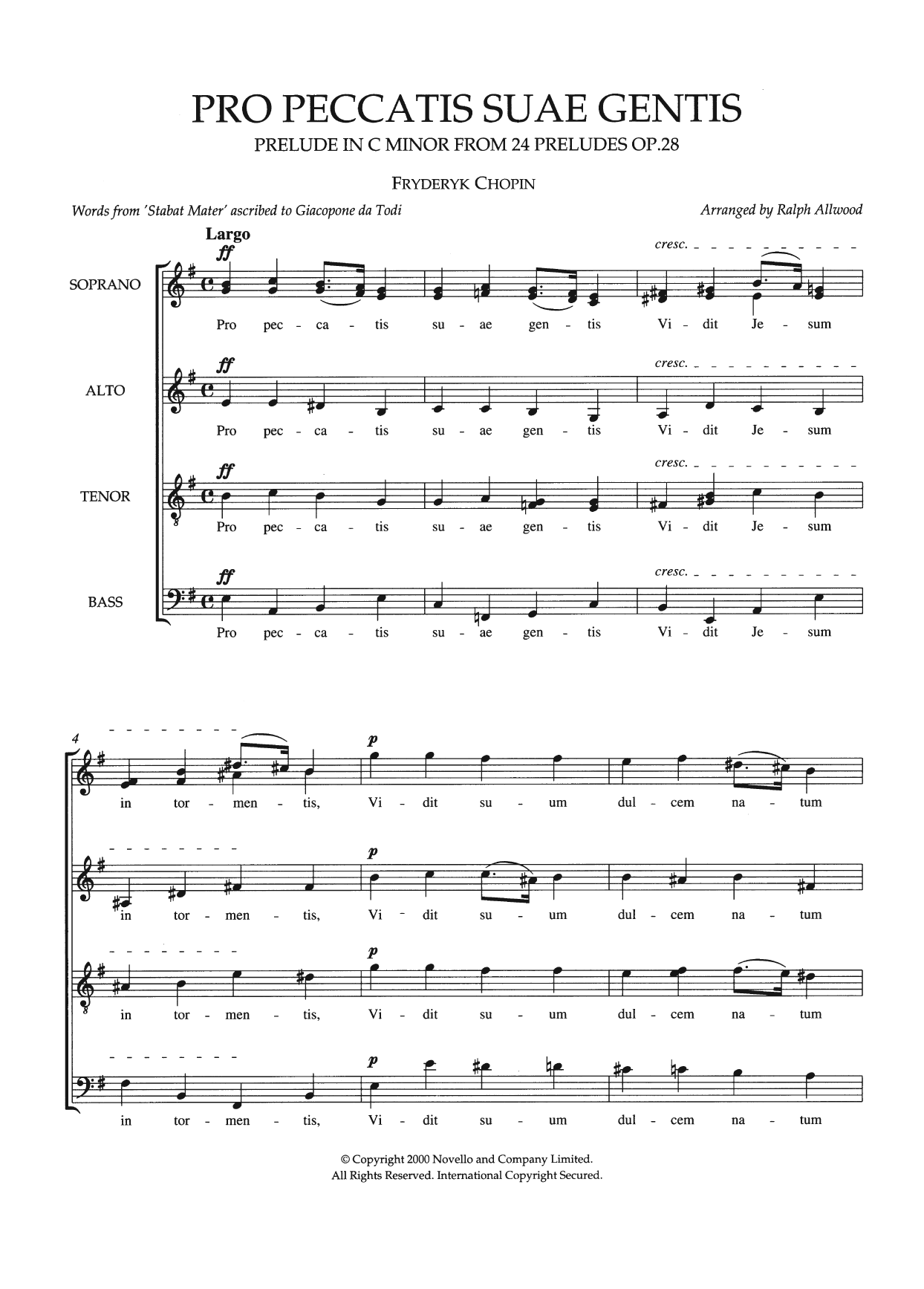 Frederic Chopin Pro Peccatis Suae Gentis (arr. Ralph Allwood) sheet music notes and chords arranged for SATB Choir
