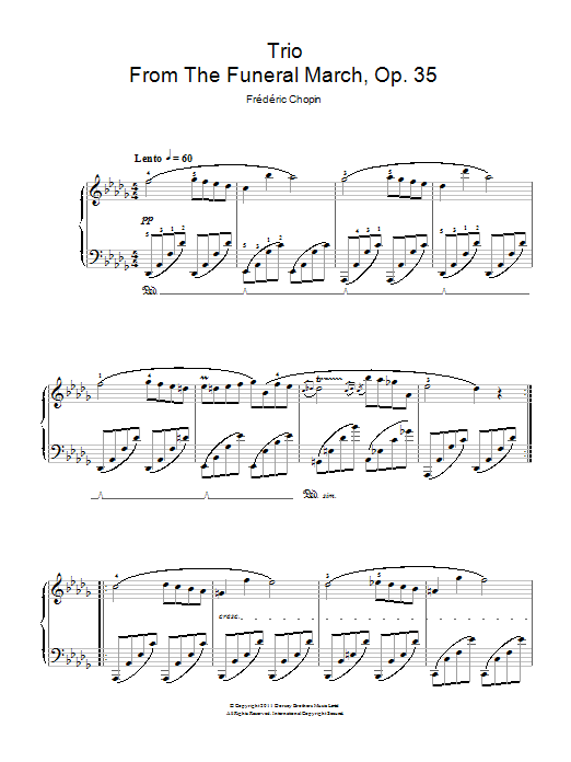 Frederic Chopin Trio From The Funeral March, Op. 35 sheet music notes and chords arranged for Easy Piano