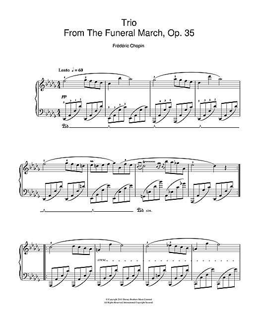 Frederic Chopin Trio From The Funeral March, Op. 35 sheet music notes and chords arranged for Easy Piano