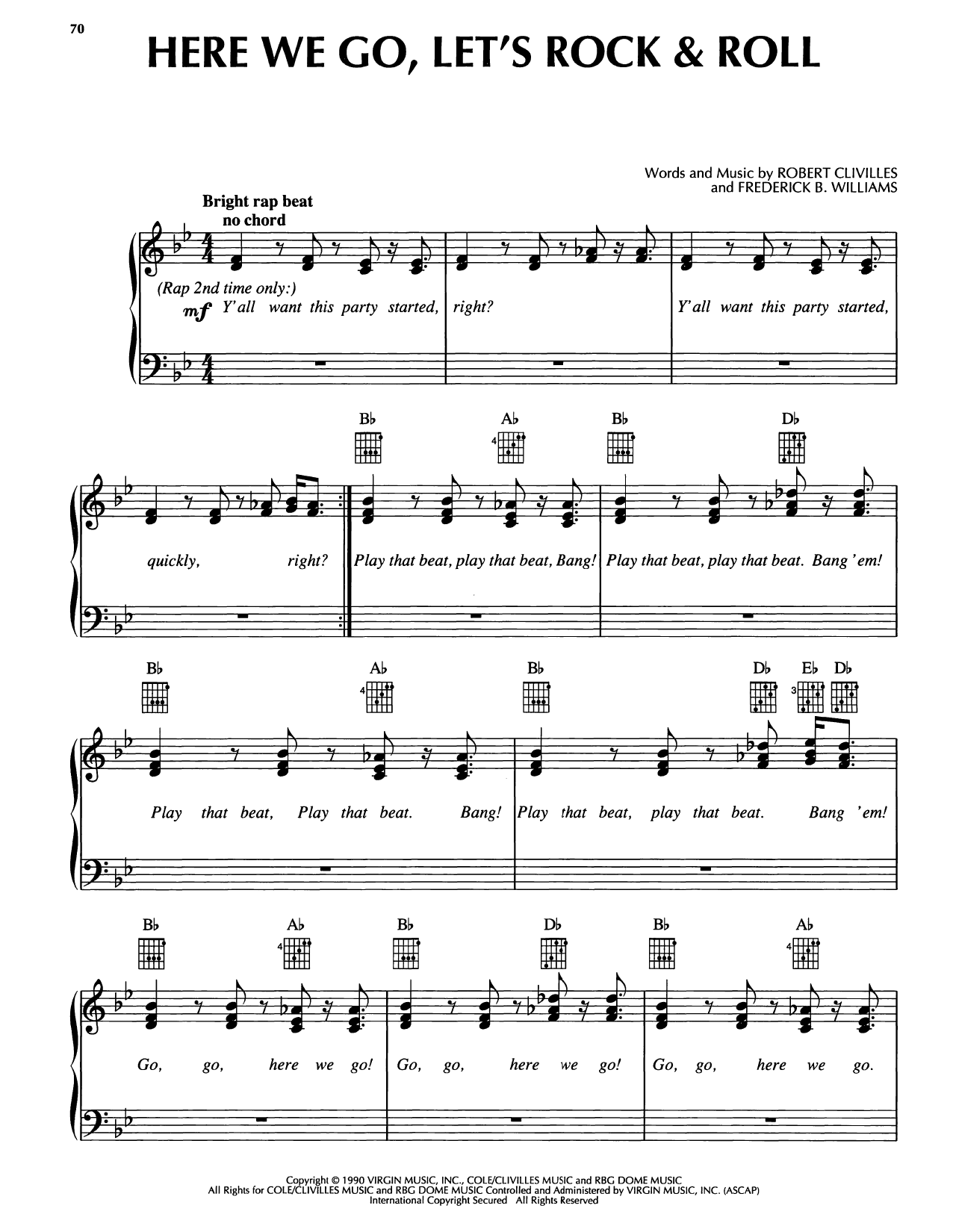 Frederick B. Williams Here We Go, Let's Rock & Roll sheet music notes and chords arranged for Piano, Vocal & Guitar Chords (Right-Hand Melody)