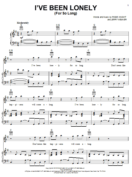 Frederick Knight I've Been Lonely For So Long sheet music notes and chords arranged for Guitar Chords/Lyrics