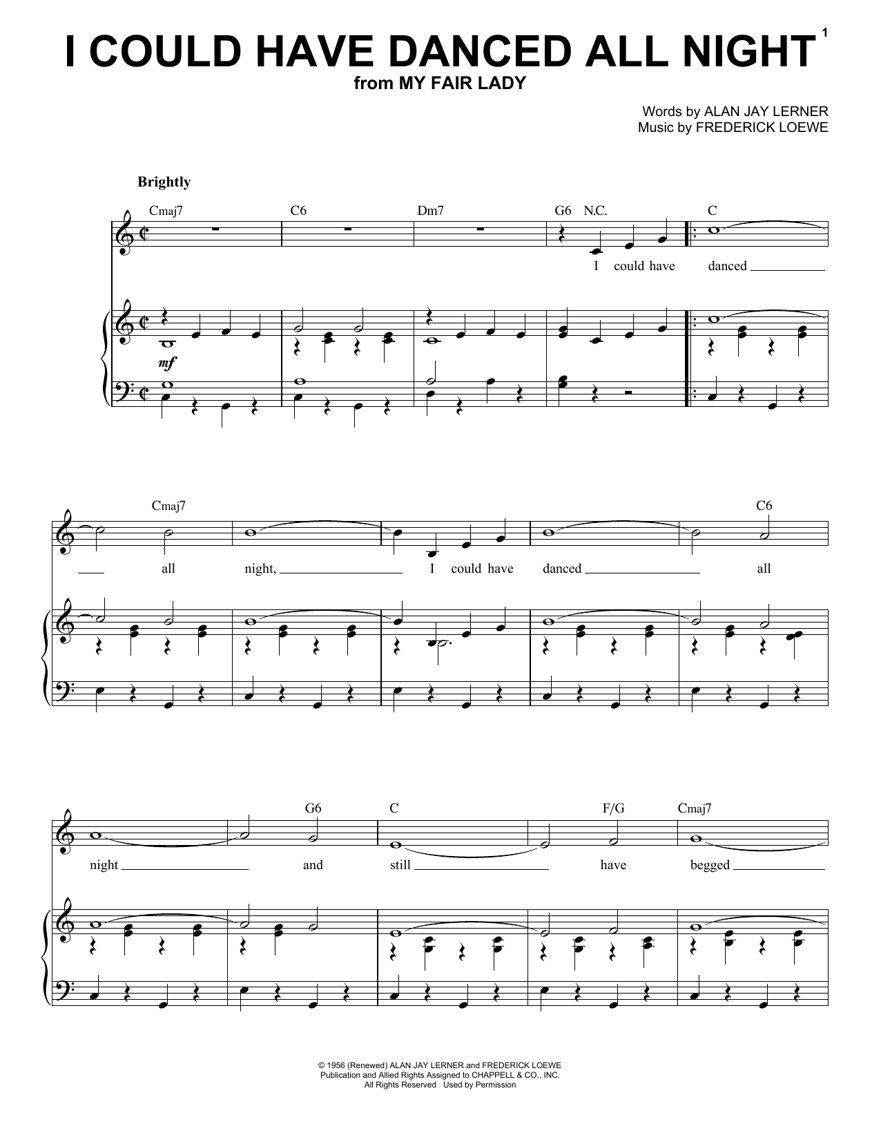 Frederick Loewe I Could Have Danced All Night sheet music notes and chords arranged for Banjo Tab