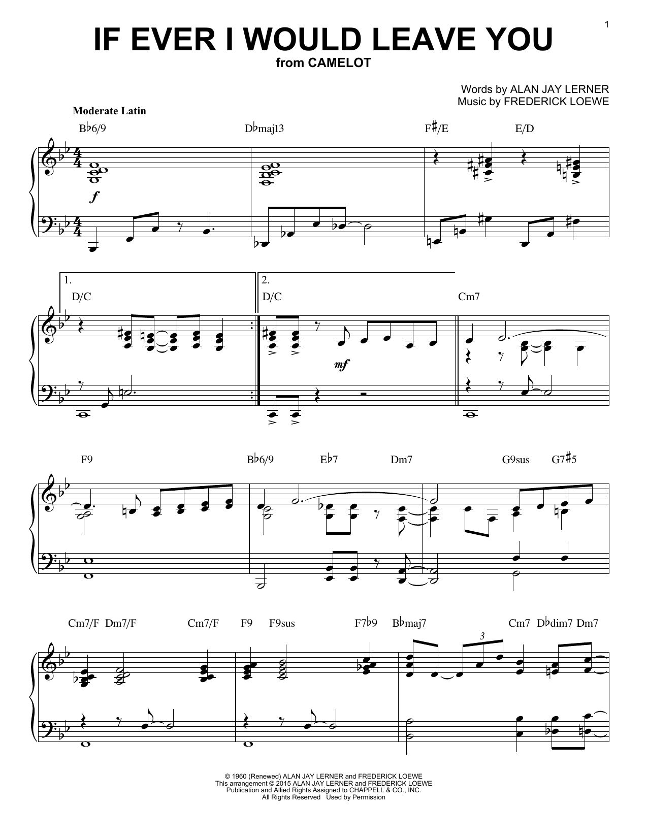 Frederick Loewe If Ever I Would Leave You [Jazz version] (arr. Brent Edstrom) sheet music notes and chords arranged for Piano Solo