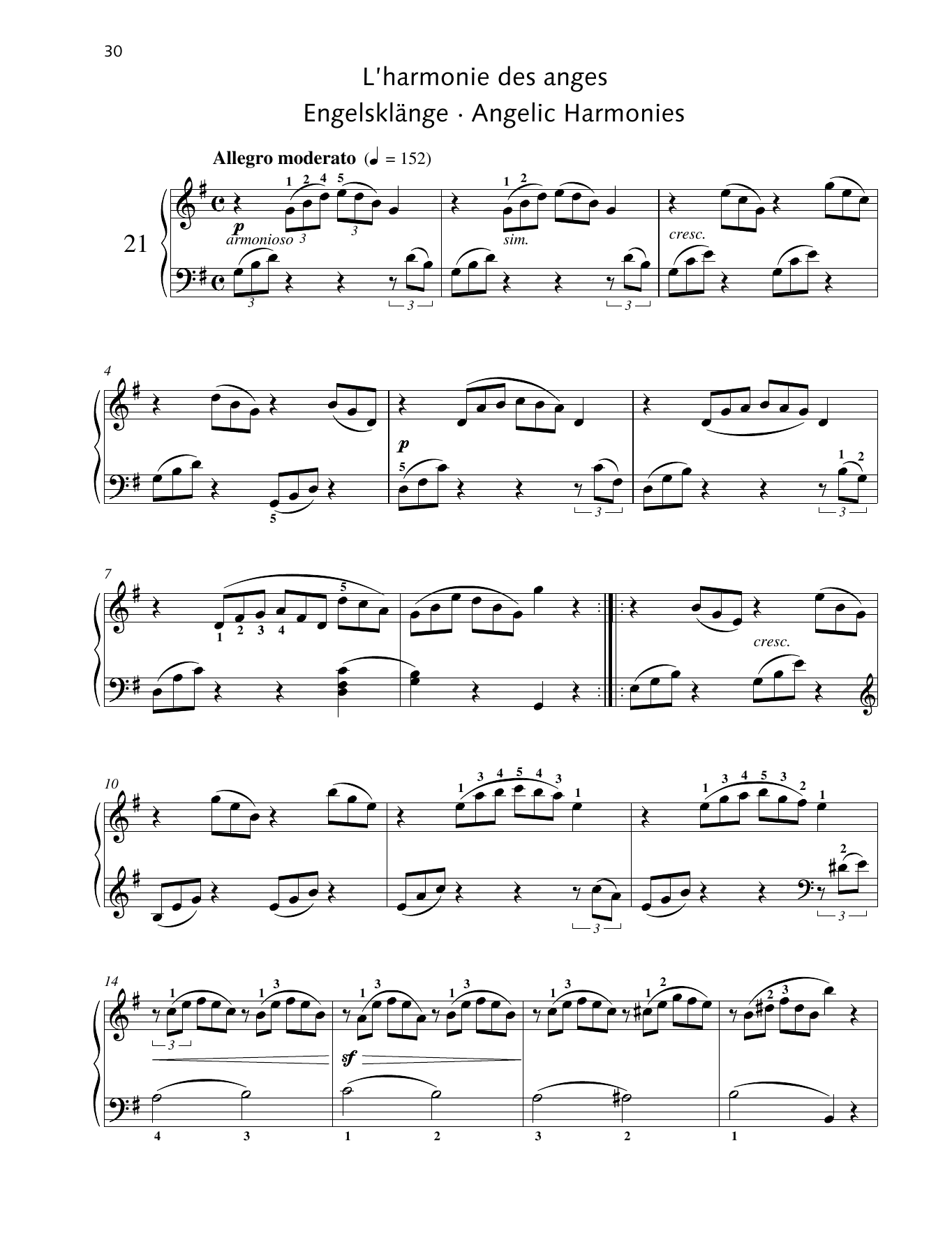 Friedrich Burgmuller Angelic Harmonies sheet music notes and chords arranged for Piano Solo