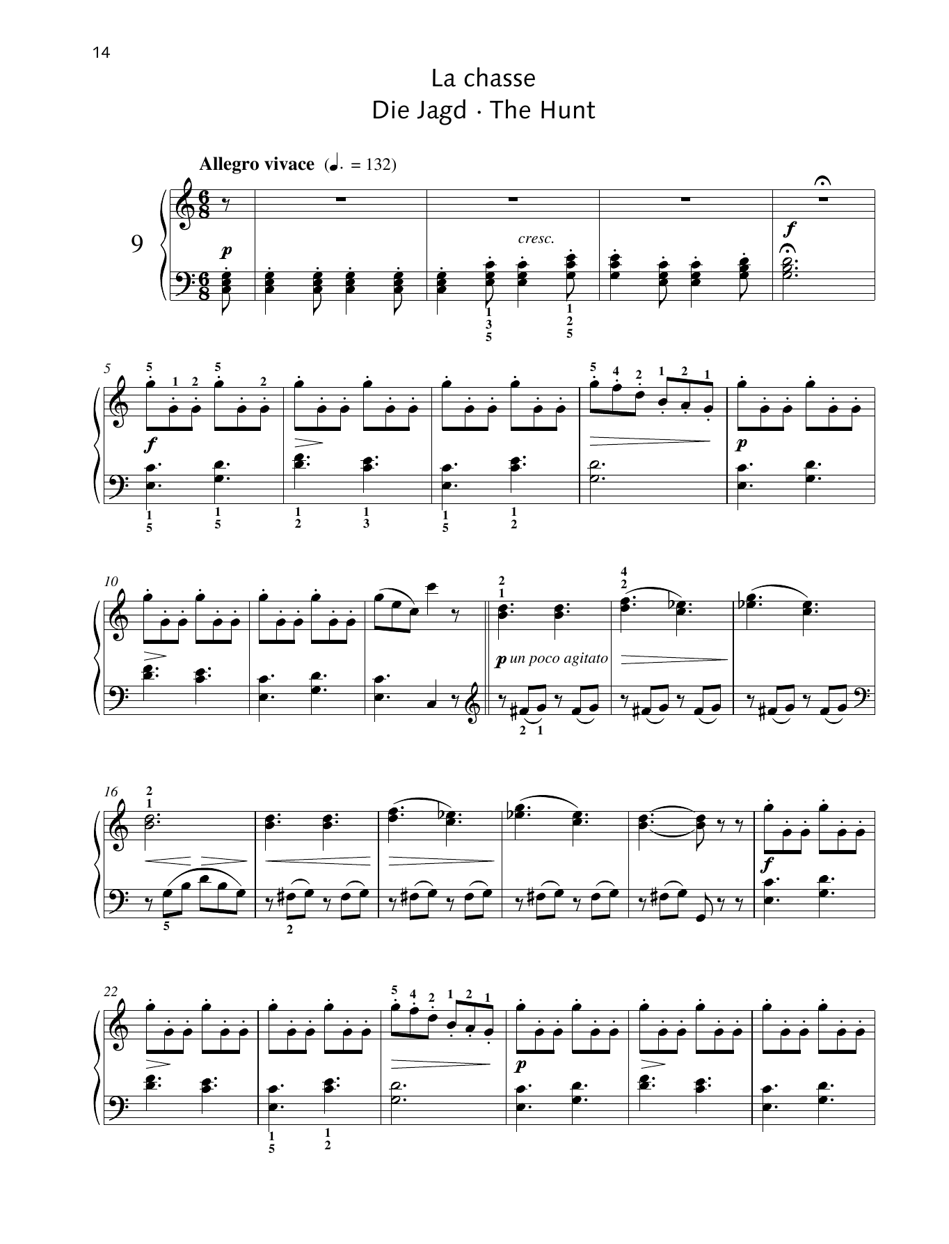 Friedrich Burgmuller The Hunt sheet music notes and chords arranged for Piano Solo