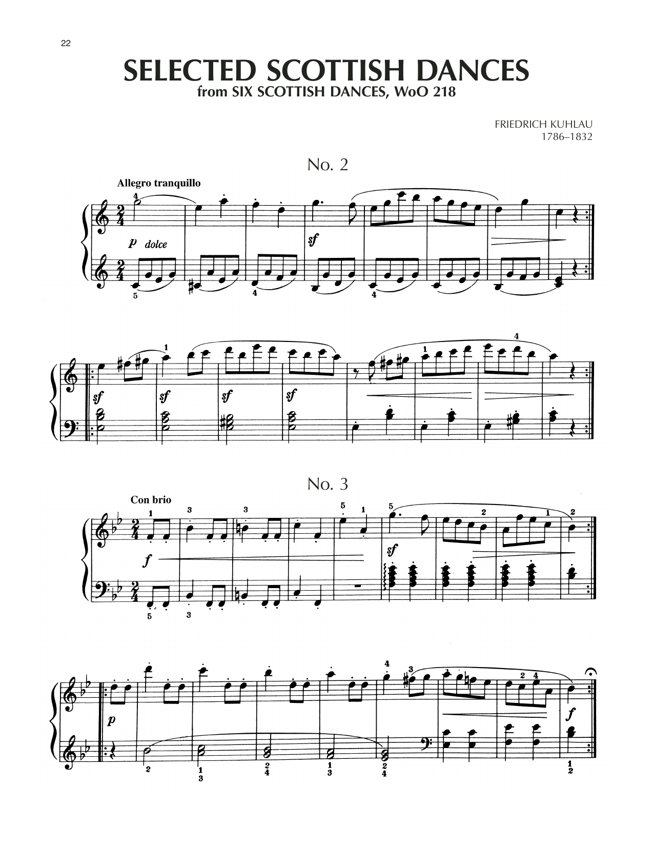 Friedrich Kuhlau Scottish Dance No. 2 sheet music notes and chords arranged for Piano Solo