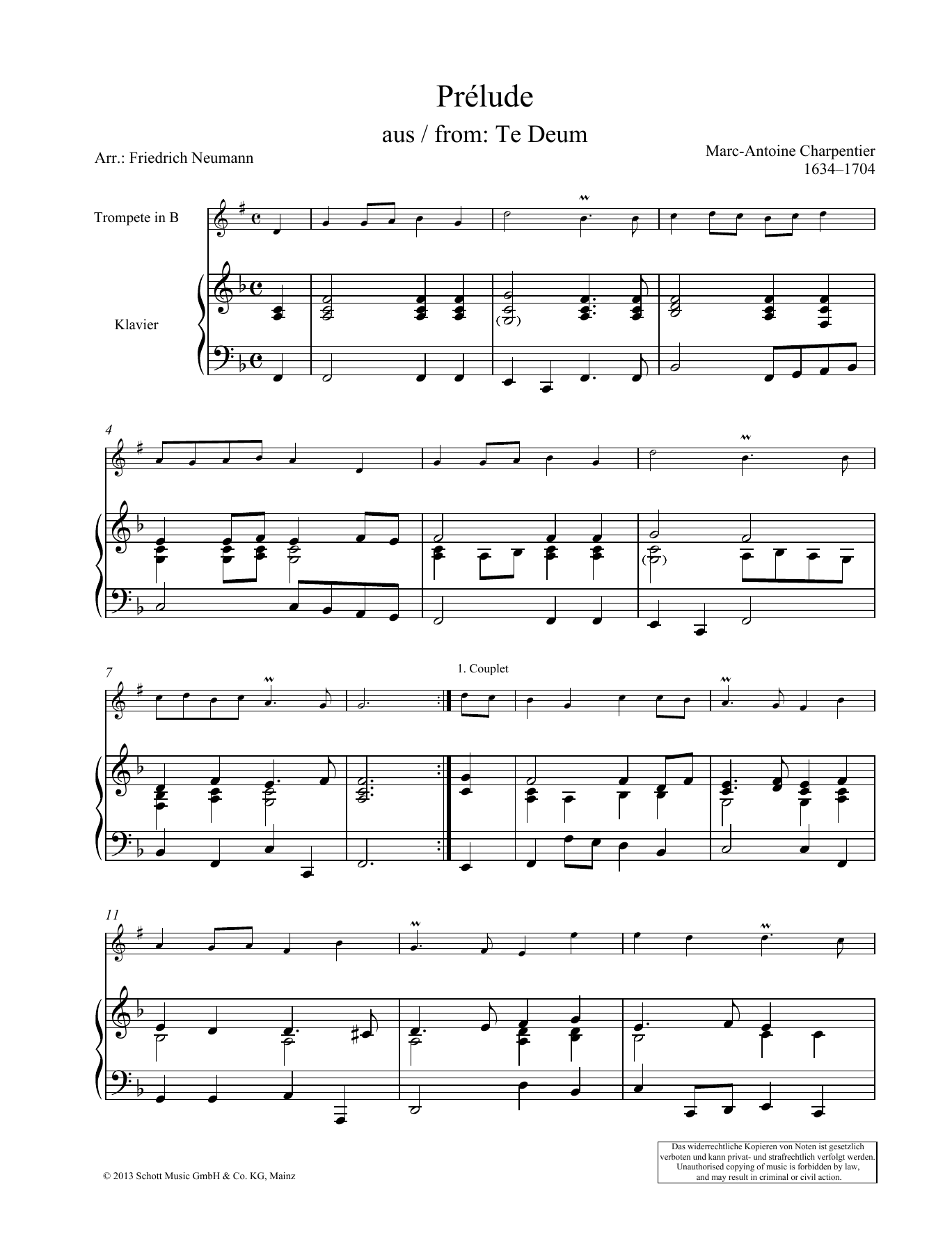 Friedrich Neumann Prélude sheet music notes and chords arranged for Brass Solo