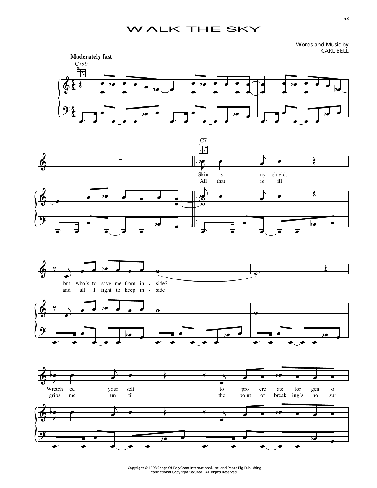 Fuel Walk The Sky (from Godzilla) sheet music notes and chords arranged for Piano, Vocal & Guitar Chords (Right-Hand Melody)