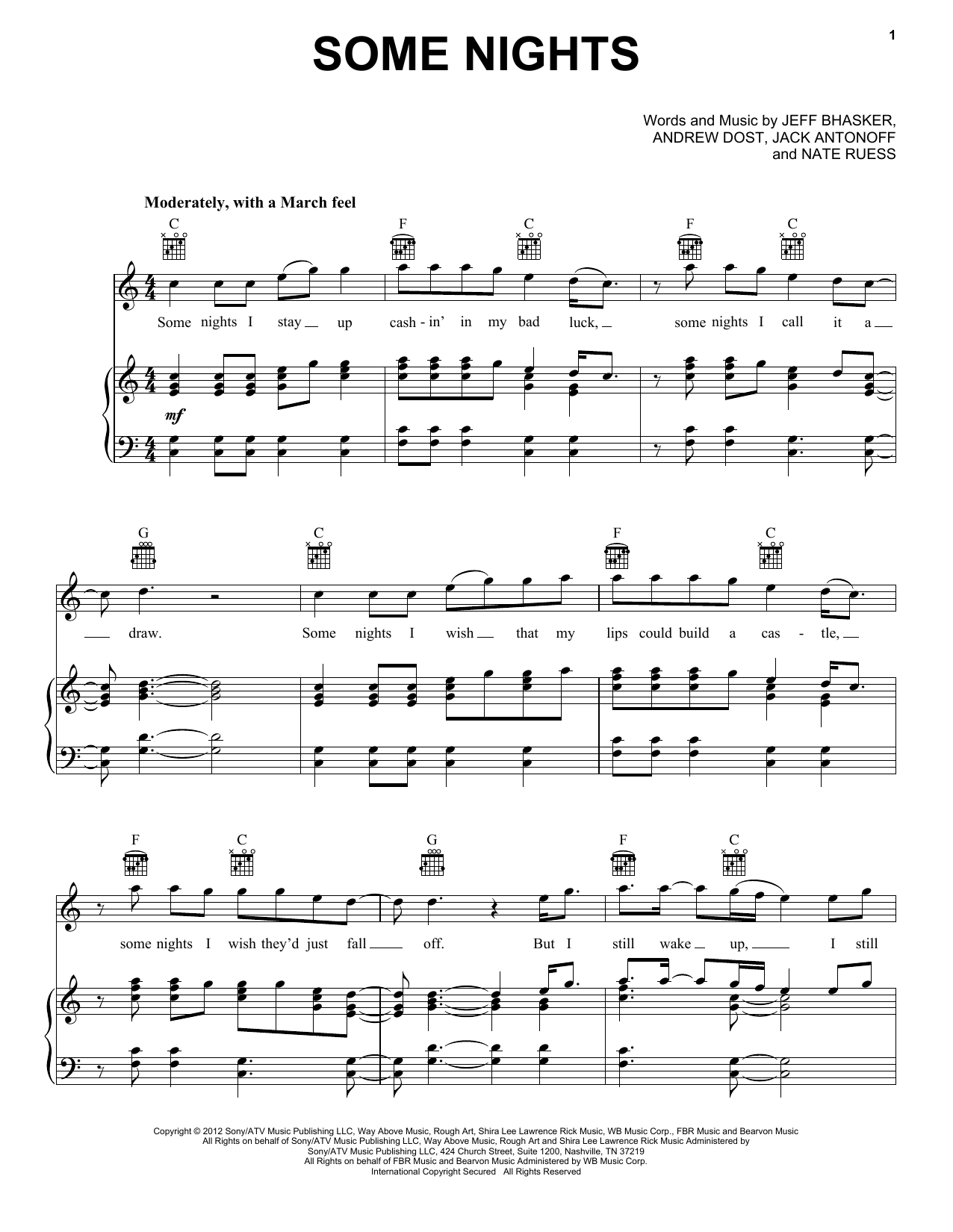 fun. Some Nights sheet music notes and chords arranged for Solo Guitar