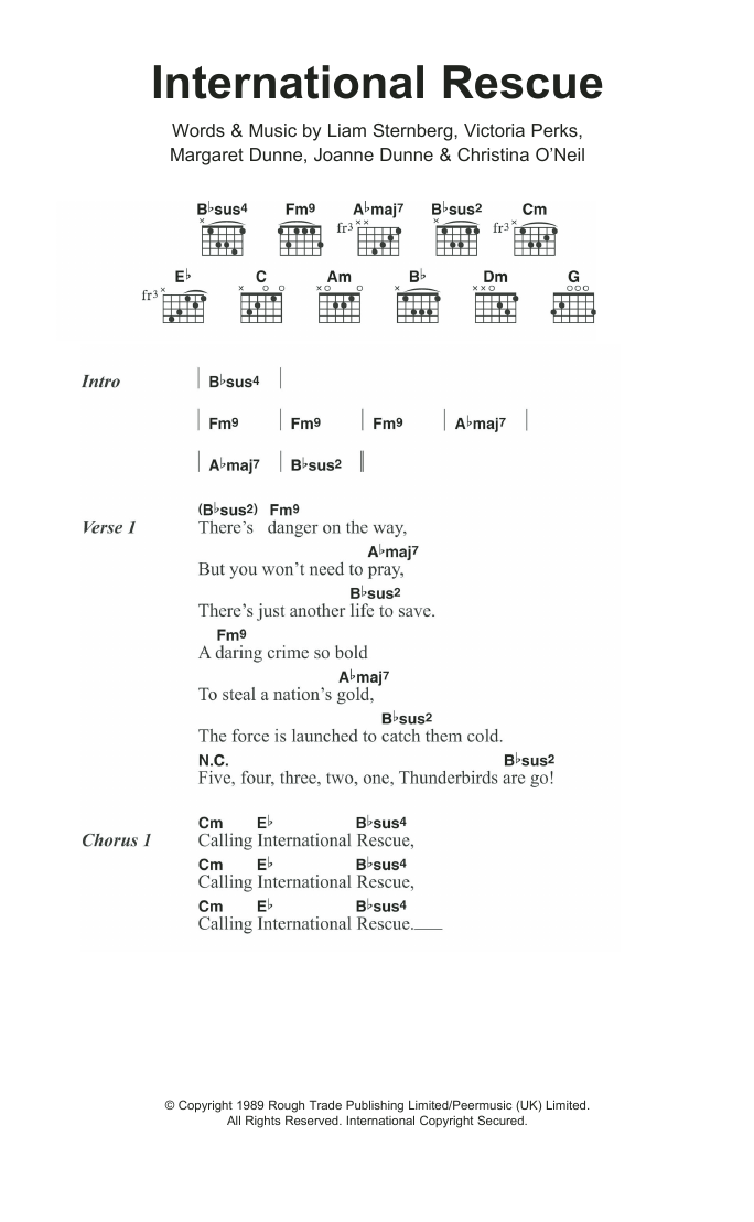 Fuzzbox International Rescue sheet music notes and chords arranged for Guitar Chords/Lyrics