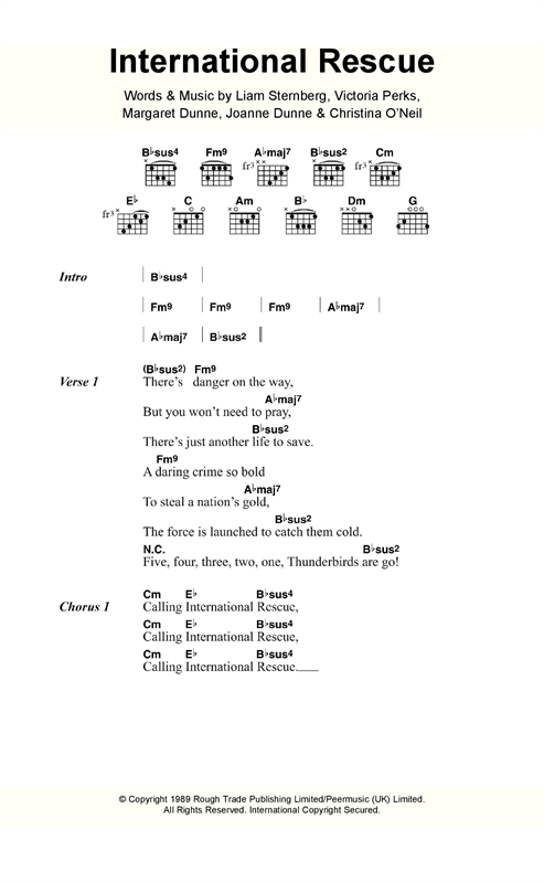 Fuzzbox International Rescue sheet music notes and chords arranged for Guitar Chords/Lyrics
